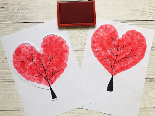 Silhouetted Stamped Heart: A Valentine's Card